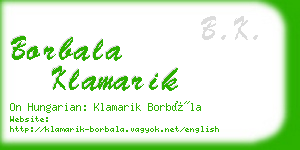 borbala klamarik business card